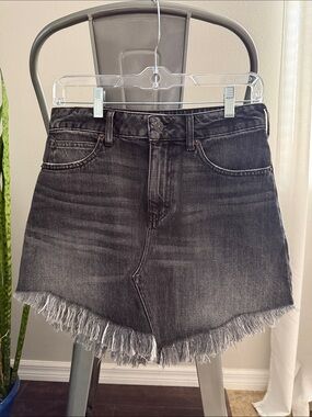 We The Free by Free People Faded Black High-Rise Denim Mini Skirt